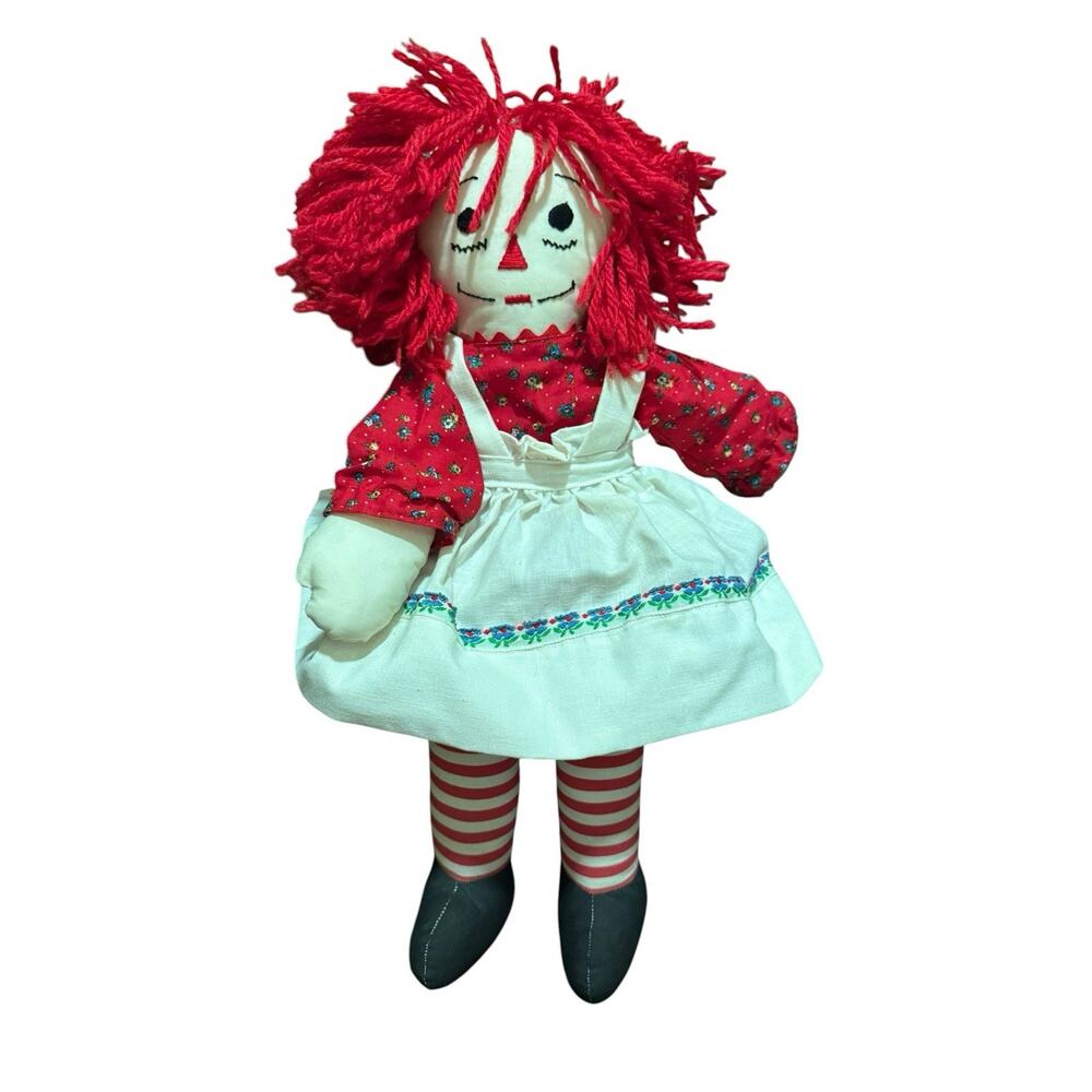 Vintage Handmade 18” Raggedy Ann Rag Doll Plush Toy Primitive